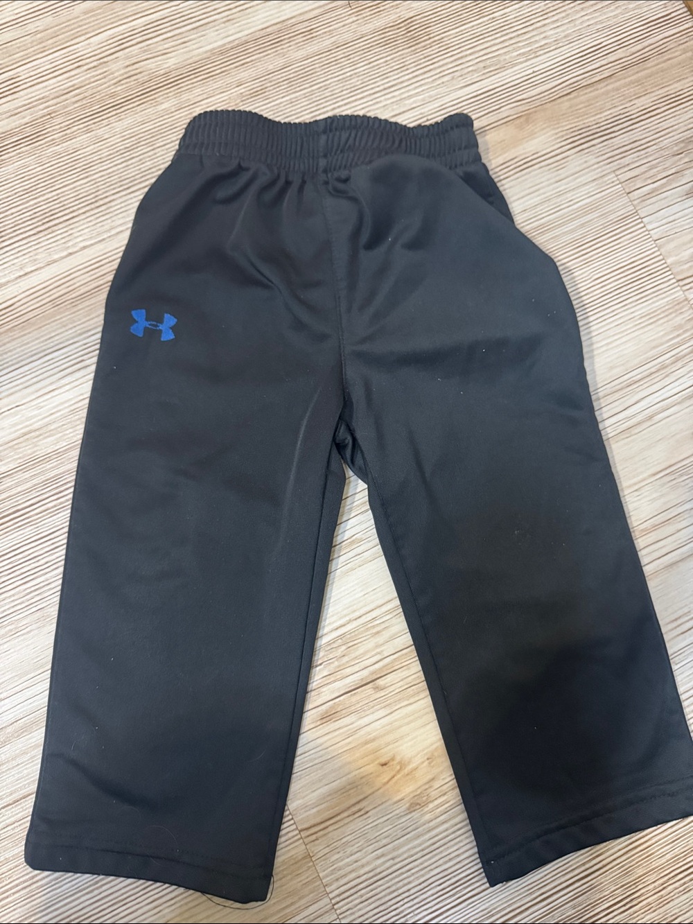Under Armour dark grey Kids Sweatpants with Blue Logo